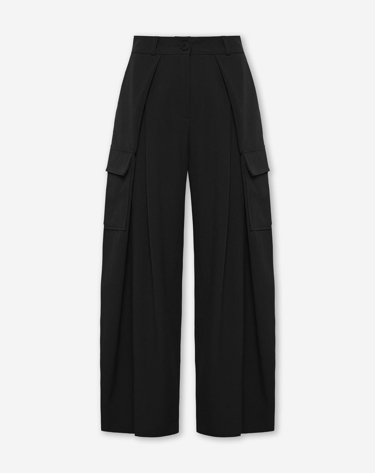 PLEATED CARGO PANTS ZWART