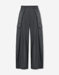 PLEATED CARGO PANTS GREY