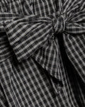 CHECK BUBBLE HEM BOW SKIRT ZWART