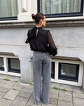 CHIFFON DRAPED TOP BLACK
