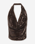 LYNN SEQUINS HALTER TOP BRUIN