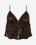 NOVA SEQUINS STRAP TOP BROWN