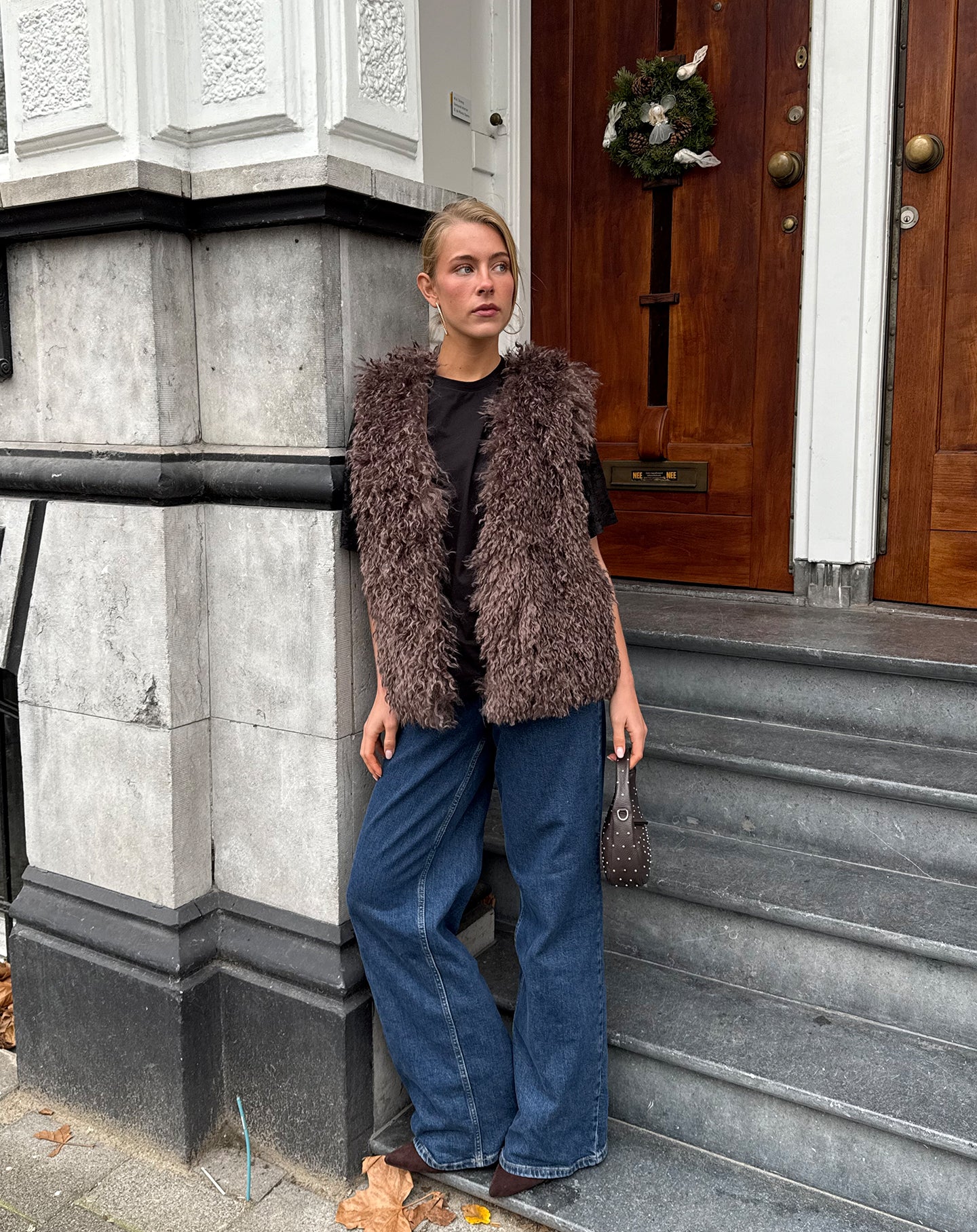 AUBREY HAIRY GILET DARK BROWN | Most Wanted