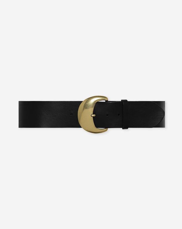 AIMEE BOLD LEATHER BELT ZWART