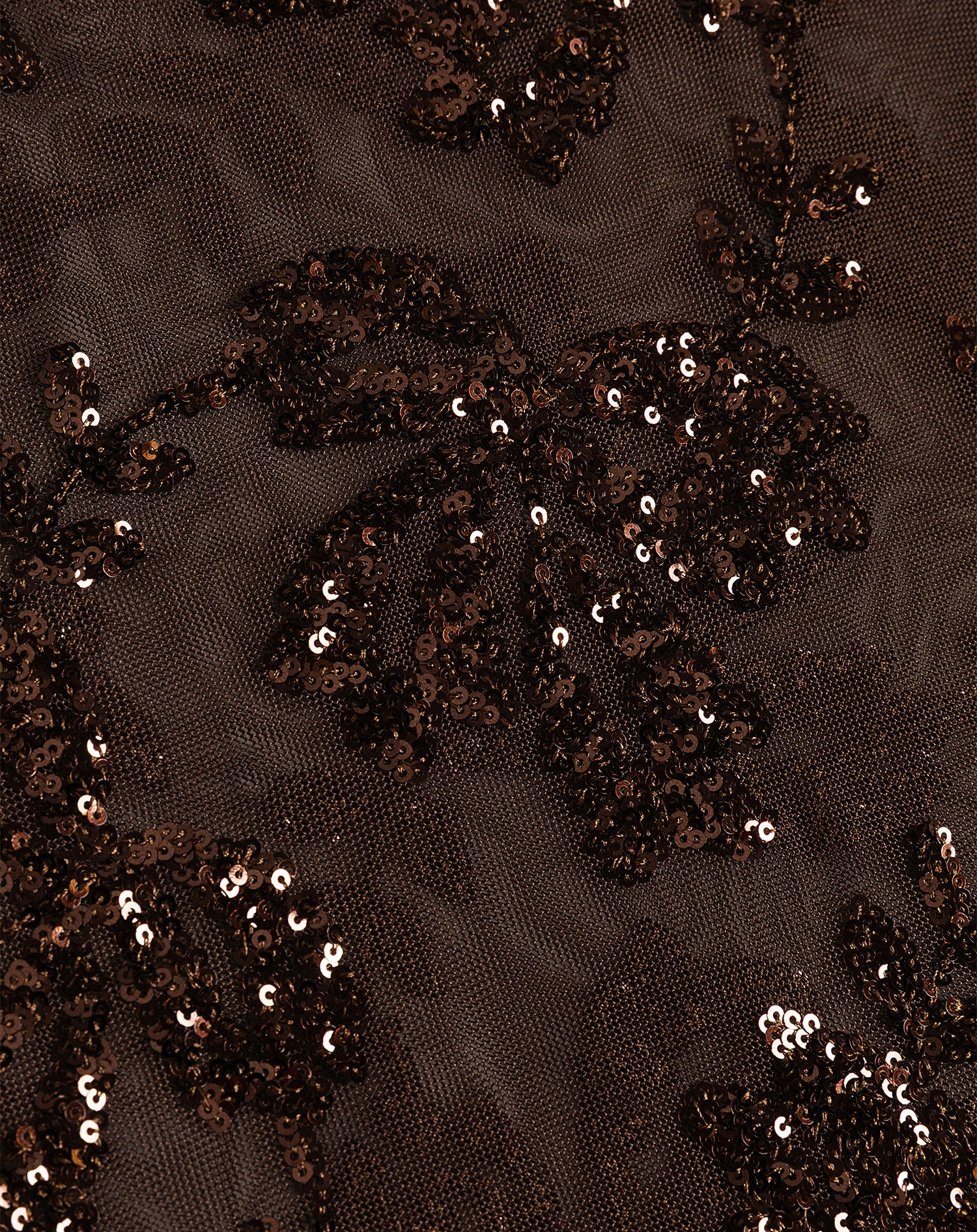 SEQUINS LEAF TOP BRUIN