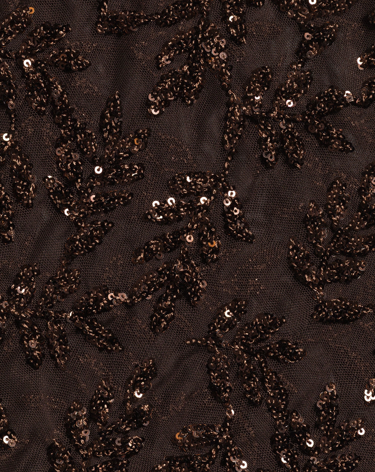 SEQUINS SMALL LEAF TOP BRUIN