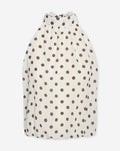 DOT CHIFFON HALTER TOP WHITE