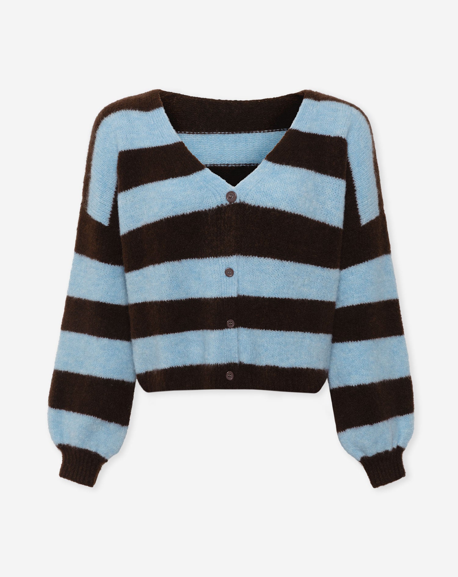 KATE STRIPE CARDIGAN LICHTBLAUW