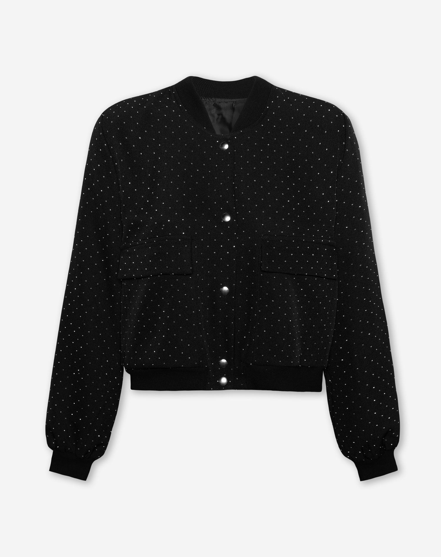 DIAMOND STUDS BOMBER BLACK