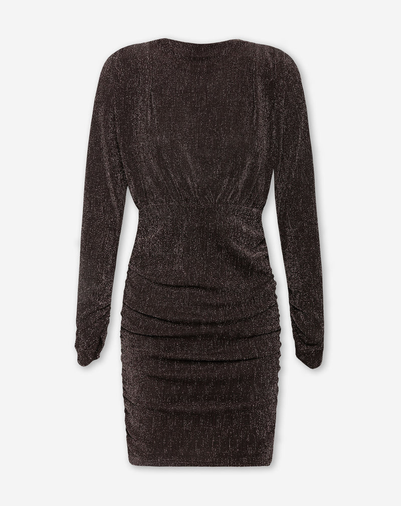 JOSH GLITTER DRESS BROWN