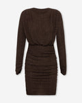 JOSH CRINKLE GLITTER DRESS BROWN