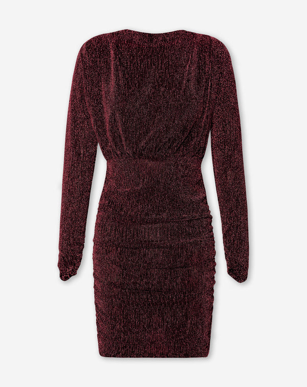 JOSH GLITTER DRESS BURGUNDY