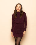 JOSH GLITTER DRESS BURGUNDY