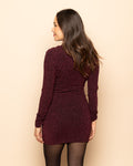 JOSH GLITTER DRESS BURGUNDY