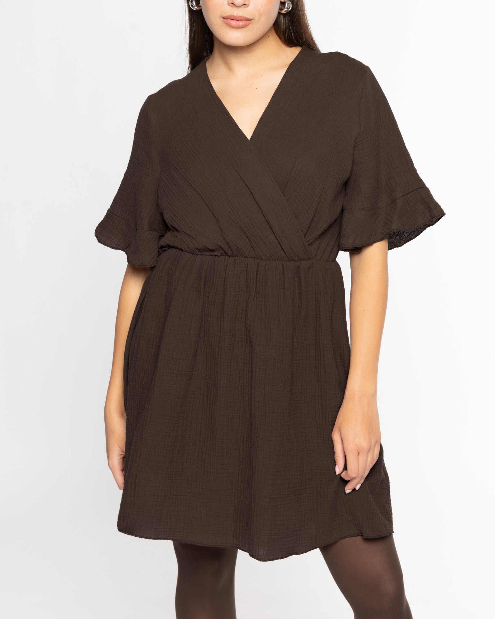 SYLVIE MOUSSELINE DRESS BRUIN