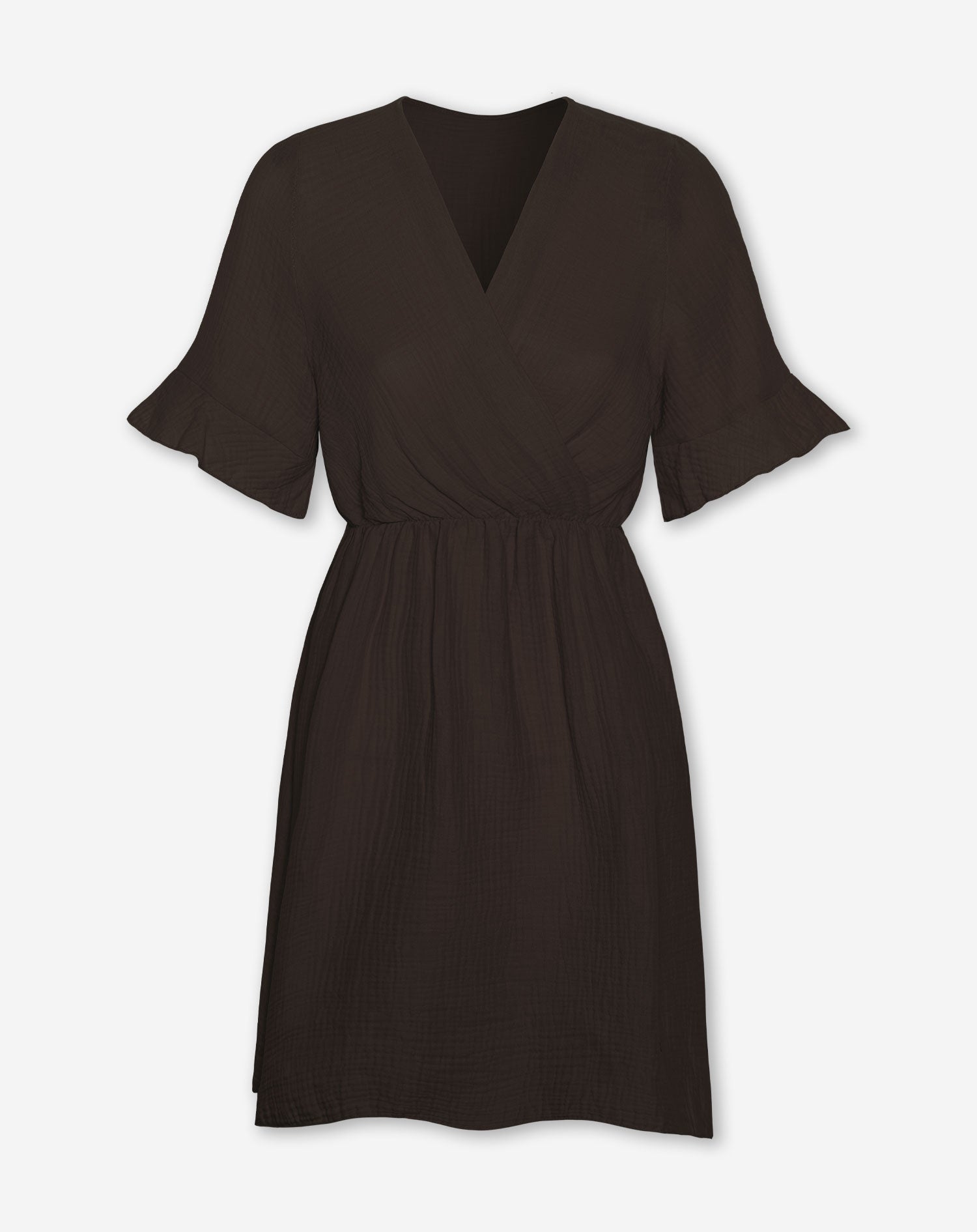 SYLVIE MOUSSELINE DRESS BROWN