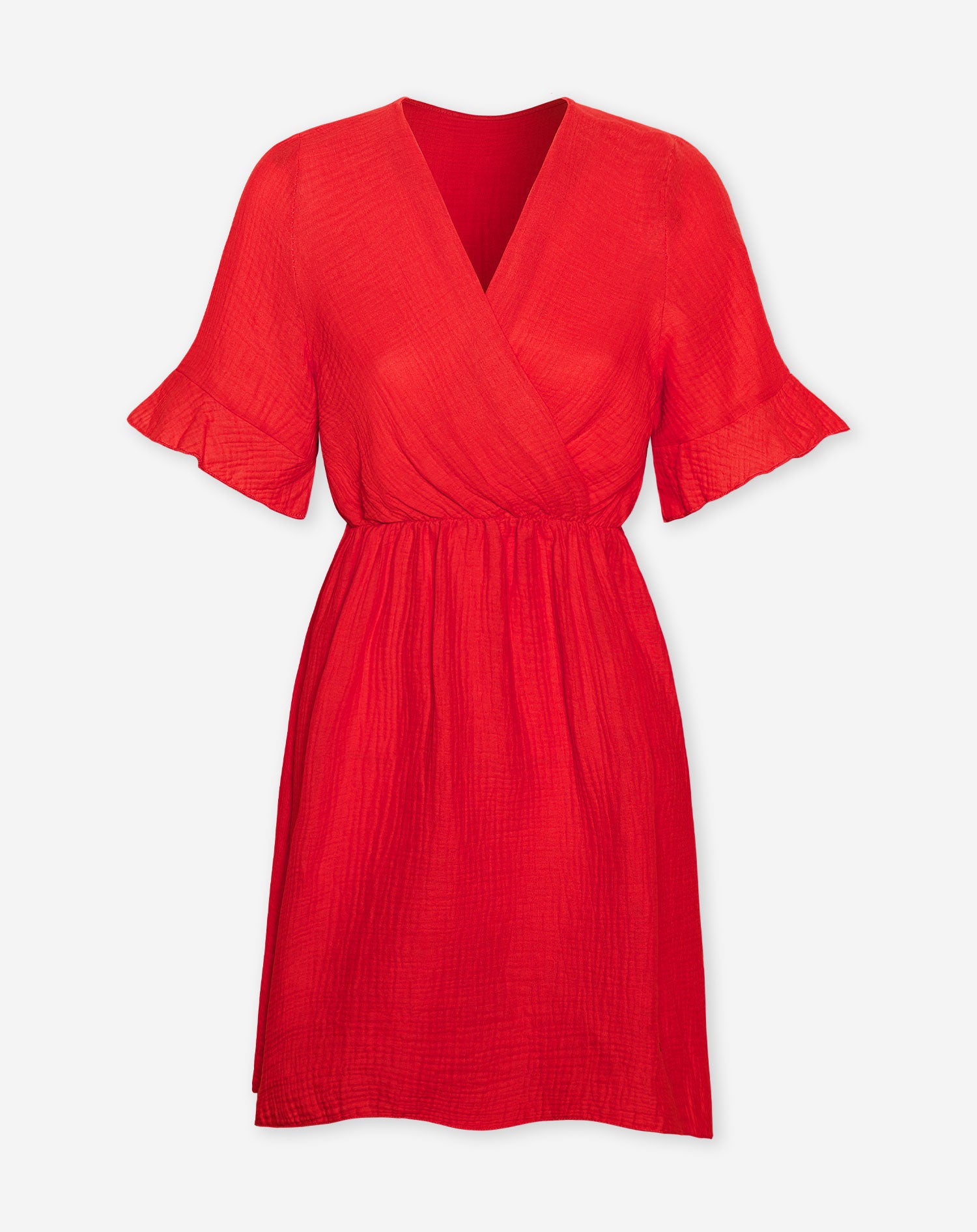 SYLVIE MUSSELINE DRESS RED