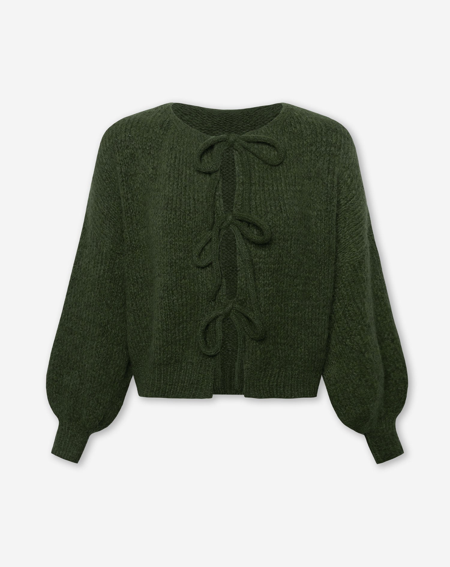 VIVI BOW CARDIGAN ARMY