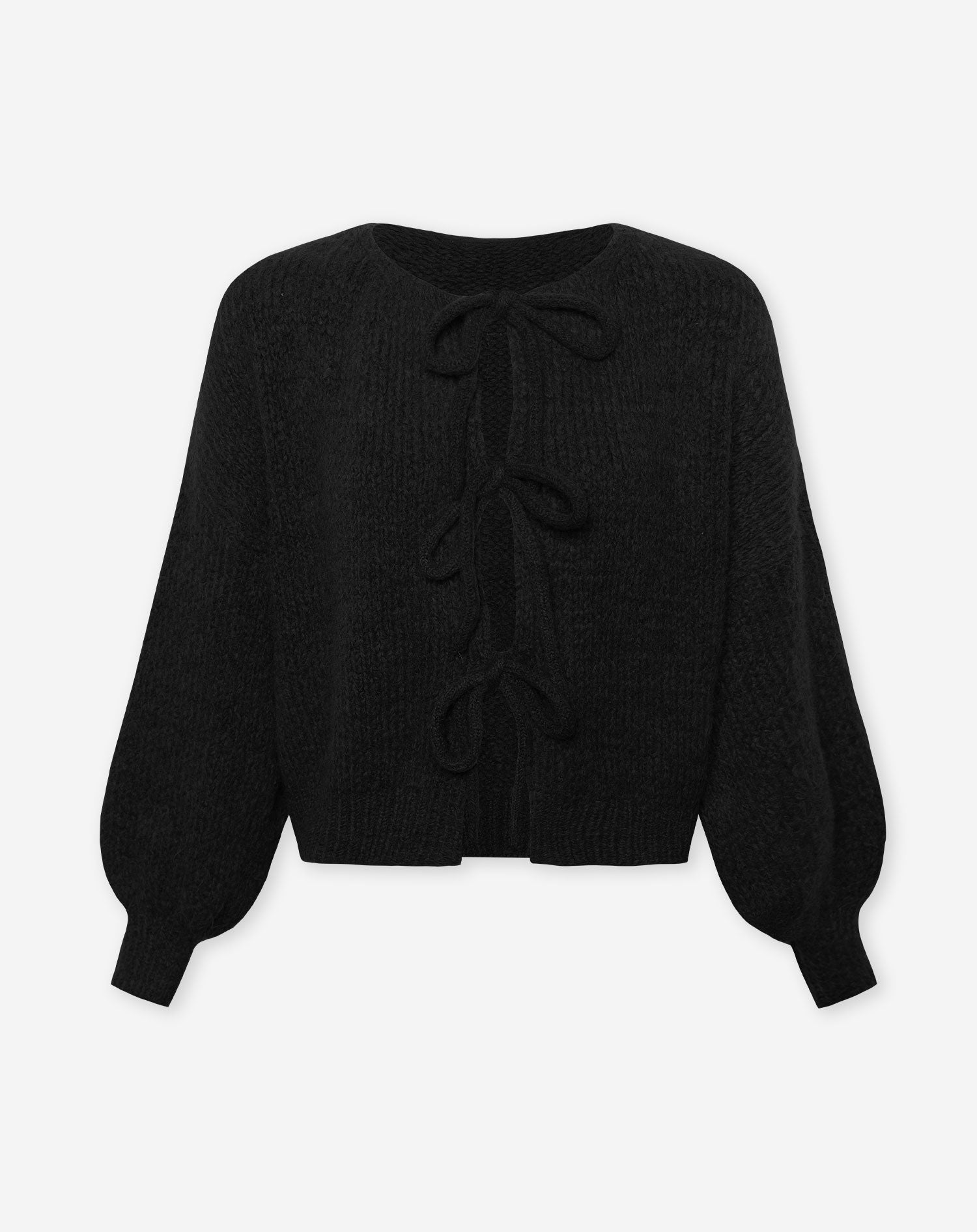 VIVI BOW CARDIGAN BLACK