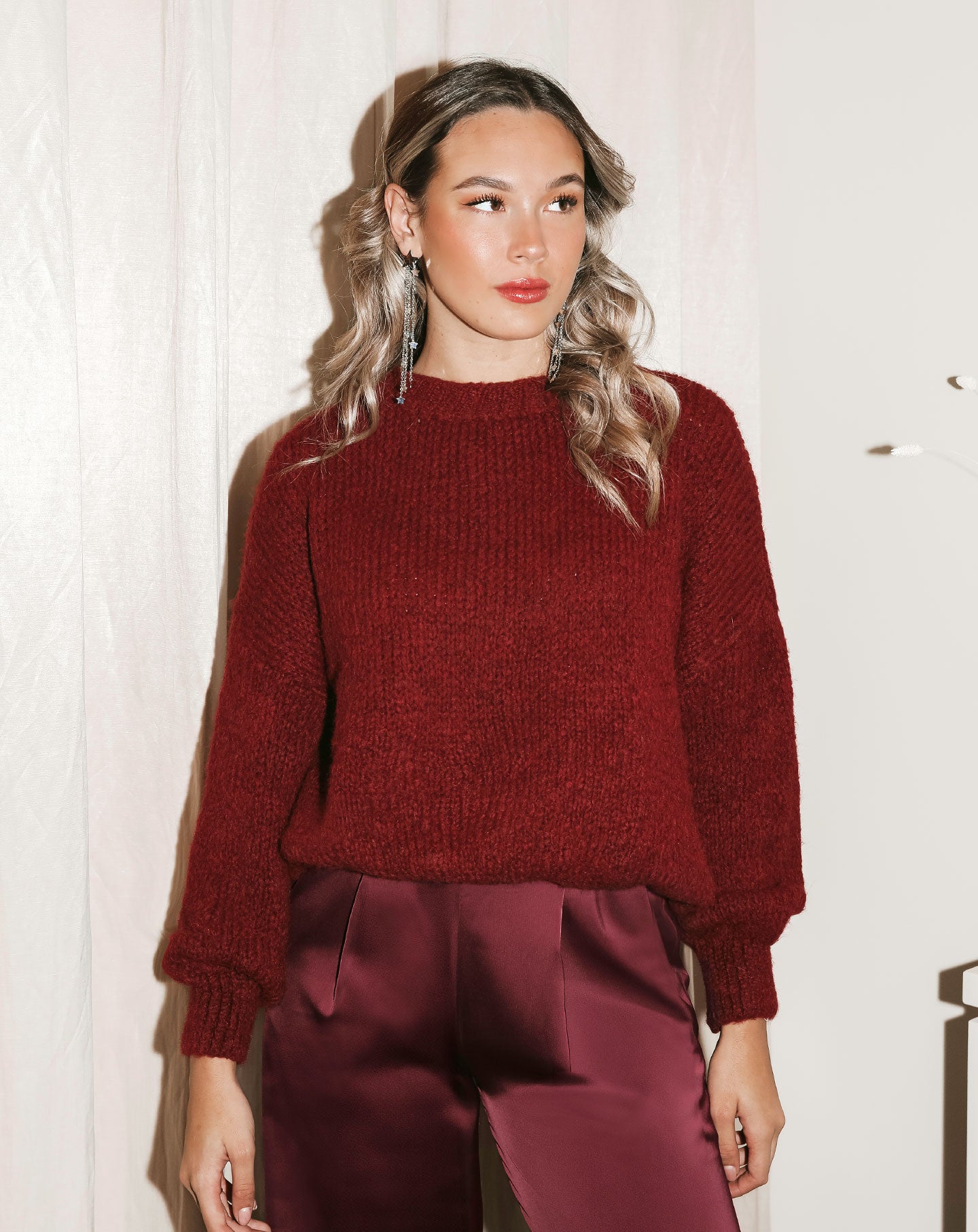 JAMIE KNIT BORDEAUX