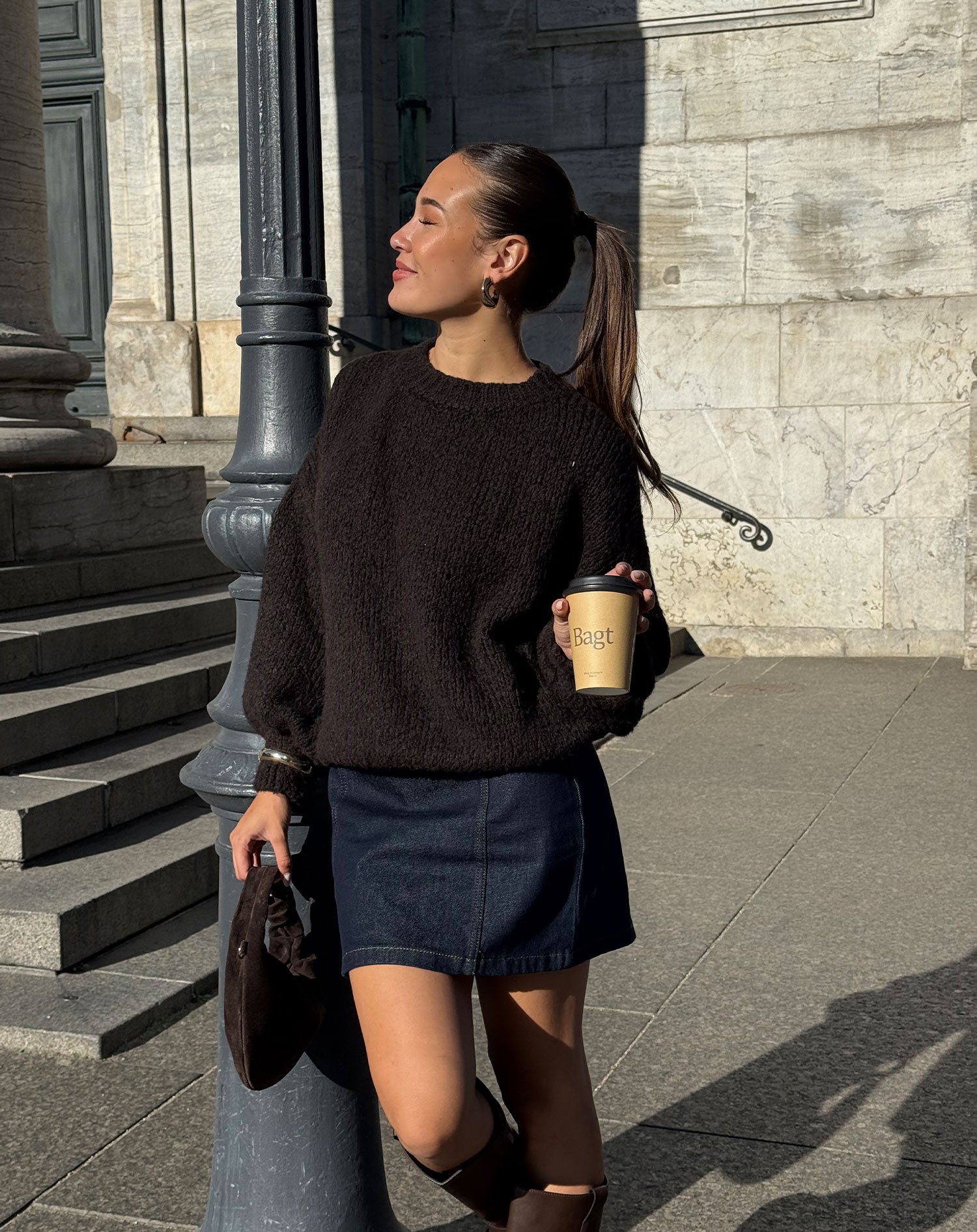 JAMIE KNIT DARK BROWN