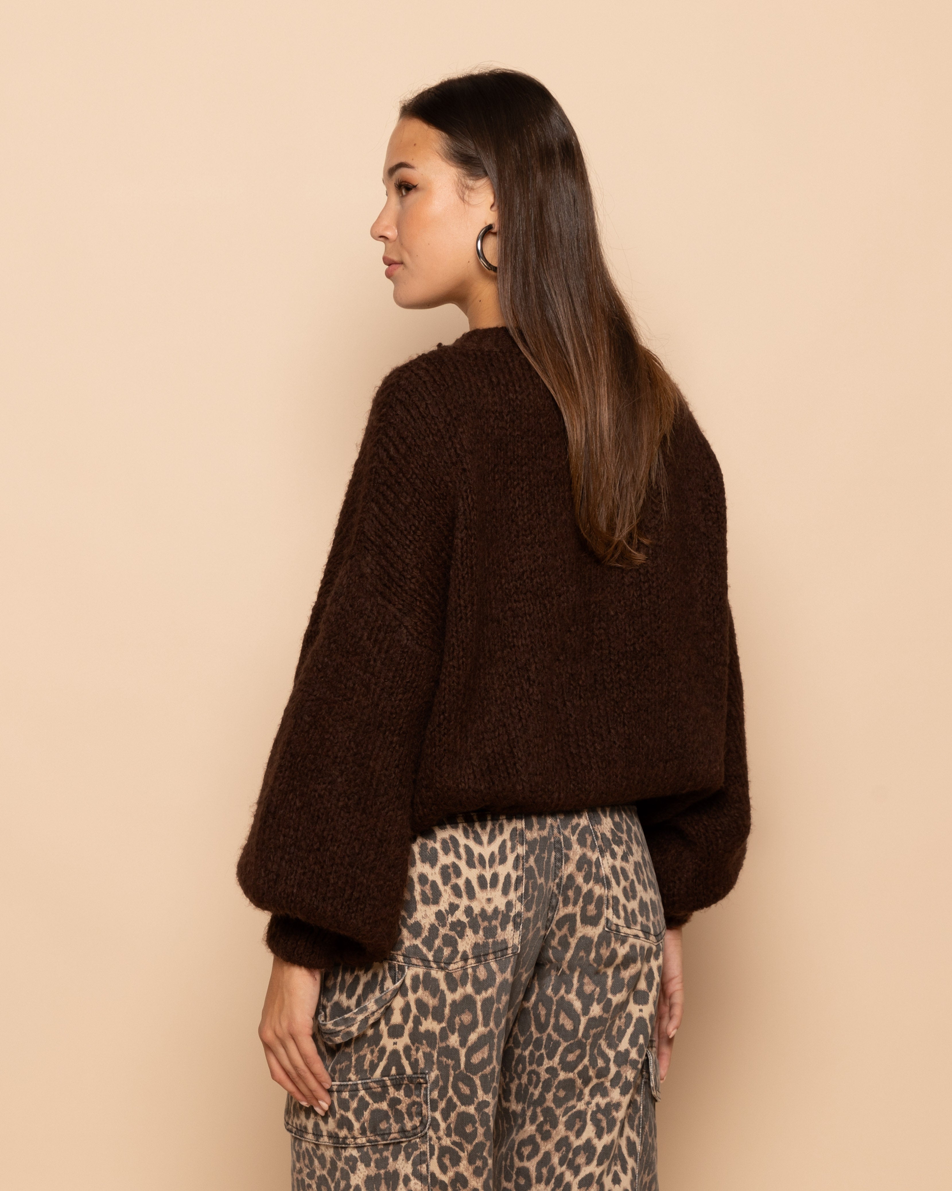 JAMIE KNIT DARK BROWN