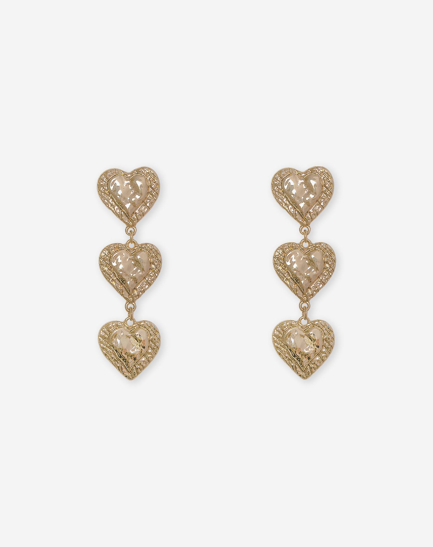 STRUCTURE HEART DROP EARRINGS GOLD