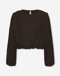 VIVI STRUCTURE LONG SLEEVE TOP DONKERBRUIN