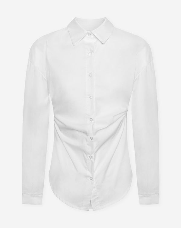 ROZA WAISTED POPLIN BLOUSE WIT