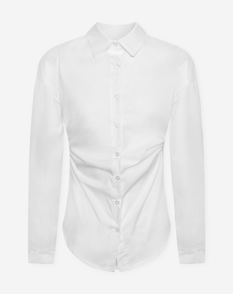 ROZA WAISTED POPLIN BLOUSE WIT