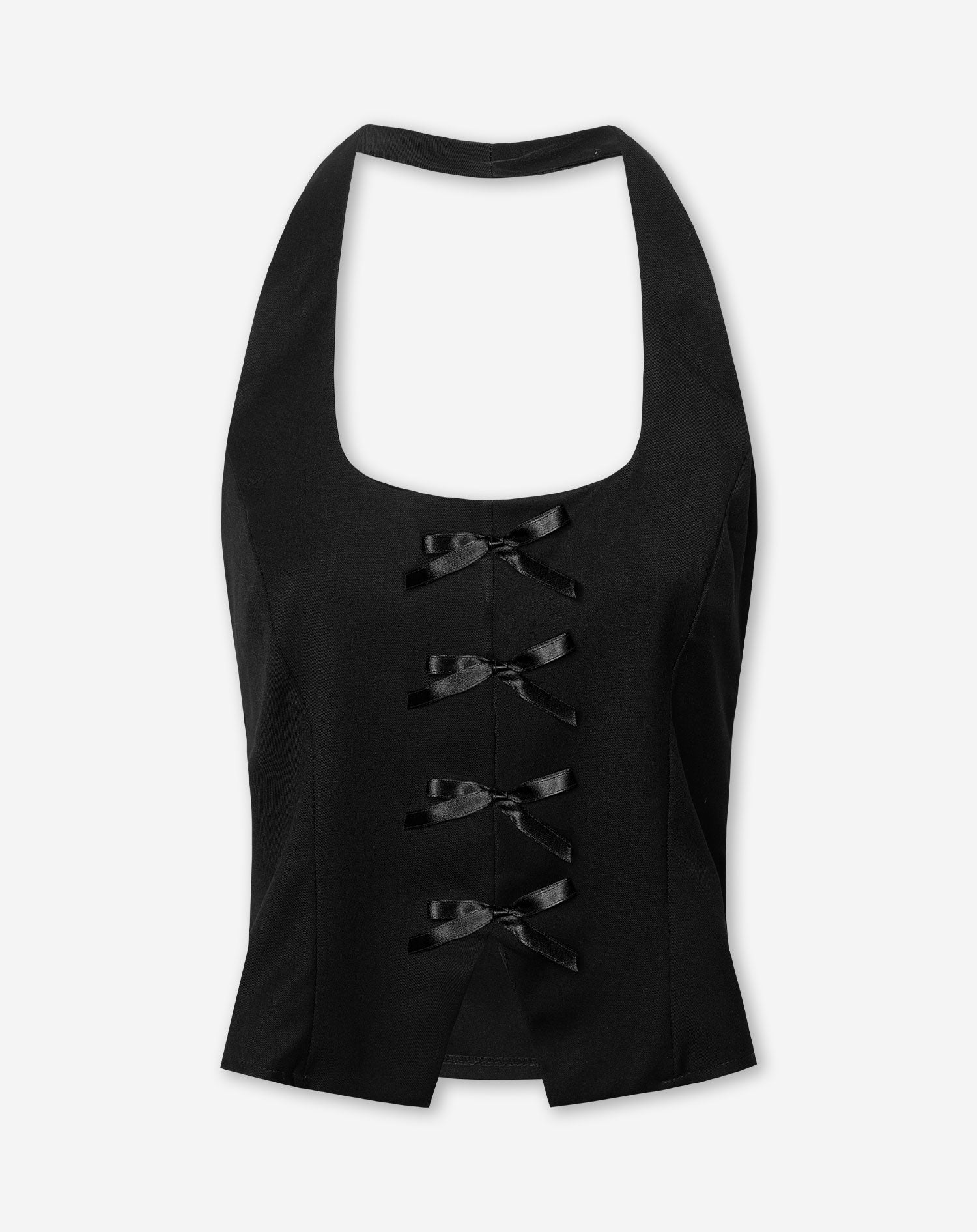 HALTER BOW CORSET TOP BLACK