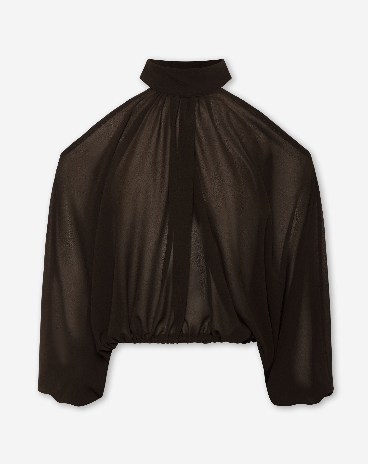 CHIFFON OPEN SHOULDER TOP BRUIN