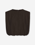 VIVI STRUCTURE BUBBLE HEM TOP DONKERBRUIN