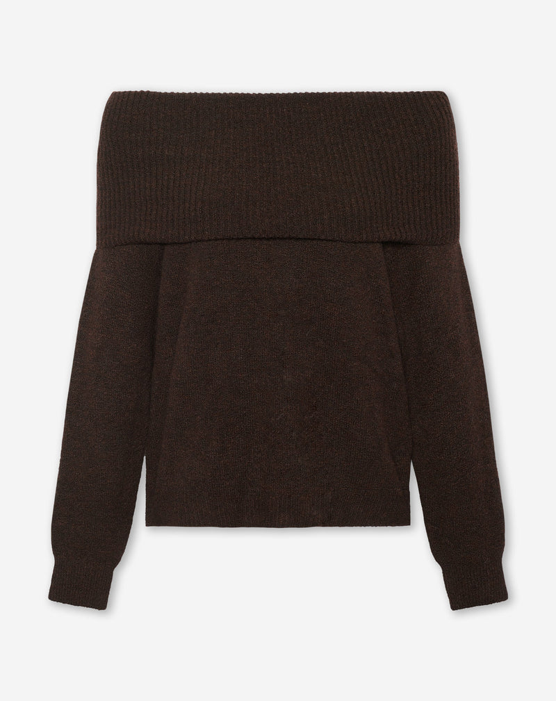 CINTA OFF SHOULDER KNIT BRUIN