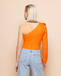 ONE SLEEVE BOWS TOP ORANGE