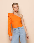 ONE SLEEVE BOWS TOP ORANGE