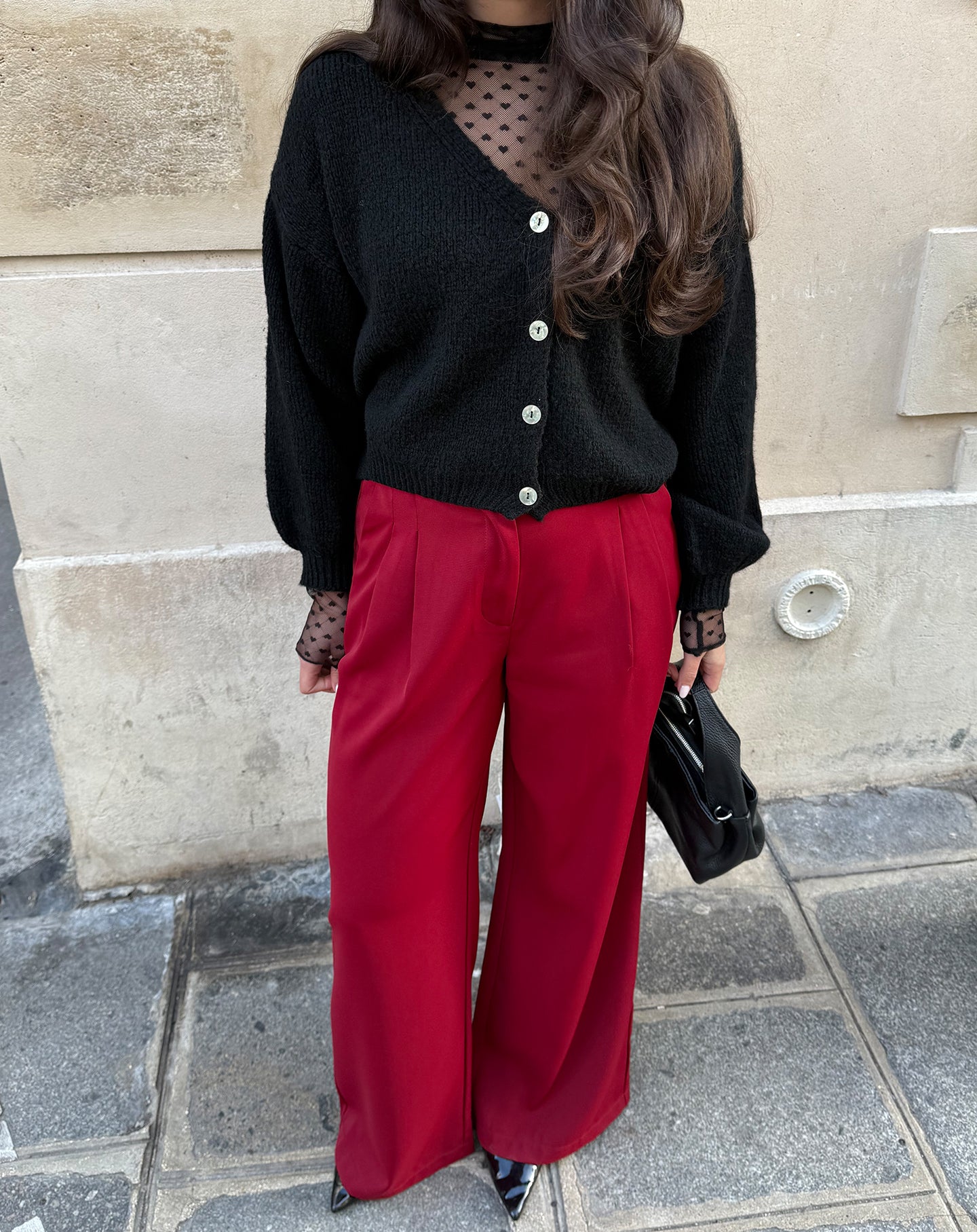 JOLIE V-NECK CARDIGAN BLACK