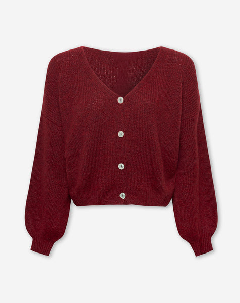 JOLIE V-NECK CARDIGAN BORDEAUX Most Wanted - Main Image