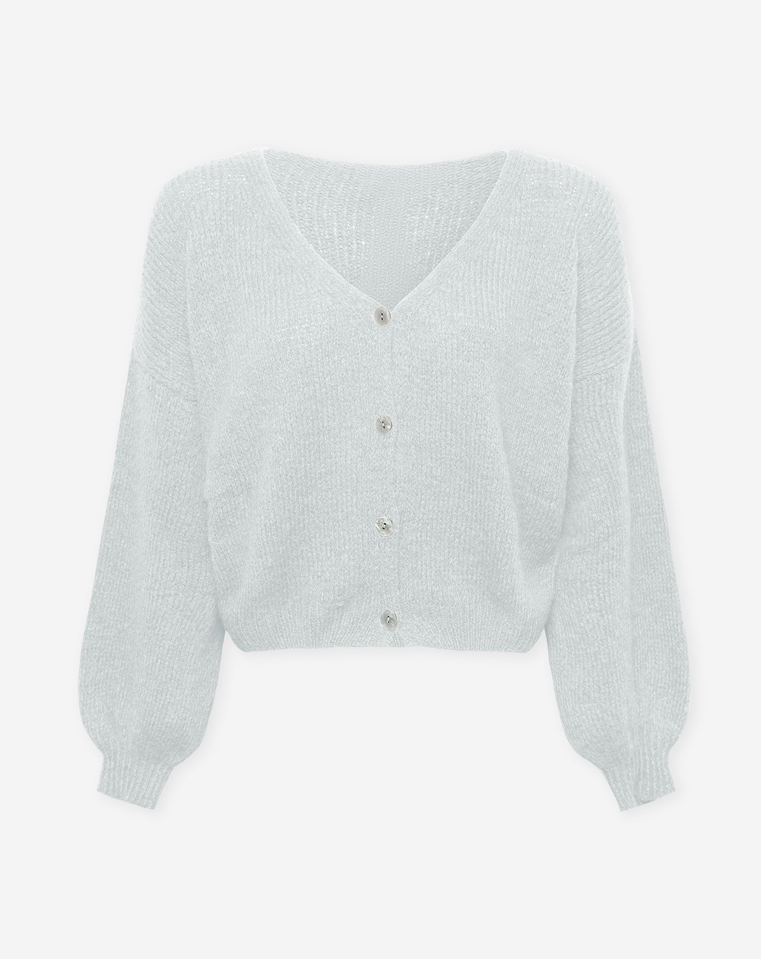 JOLIE V-NECK CARDIGAN LIGHT GREY