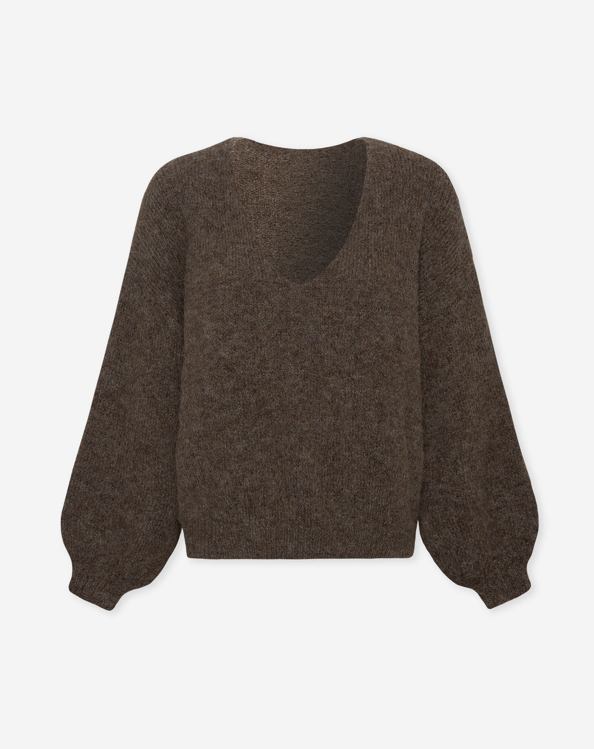 VICKY V-NECK KNIT BROWN