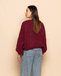VIVI BOW CARDIGAN BURGUNDY