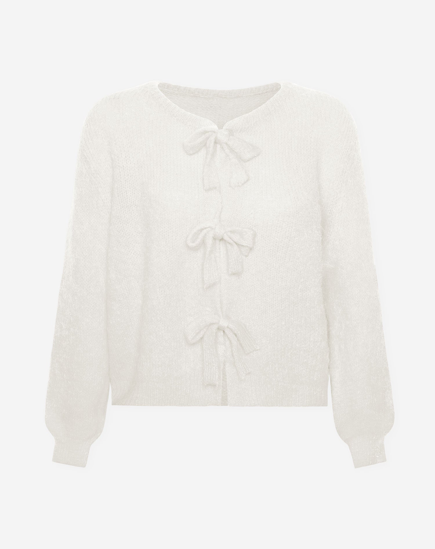 BOW CARDIGAN CREAM