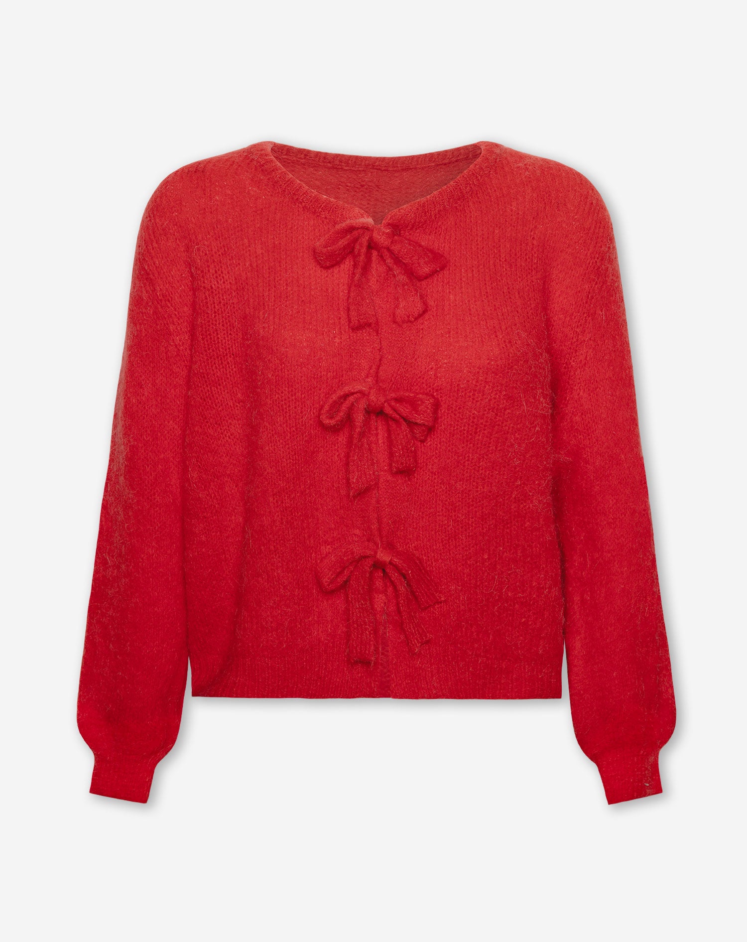 BOW CARDIGAN RED