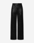 SEQUINS STRAIGHT LEG PANTALON PETITE BLACK