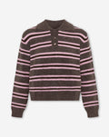 STRIPE KNITTED POLO PINK