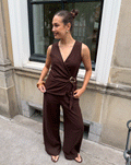 LINDE STRAIGHT LEG PANTS BROWN
