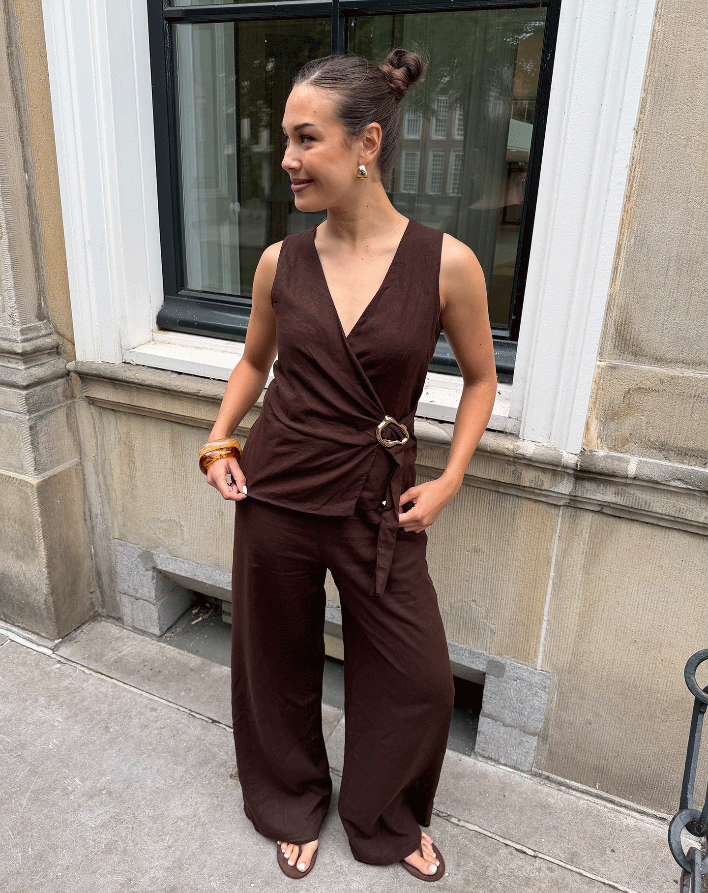LINDE STRAIGHT LEG PANTS TALL BRUIN