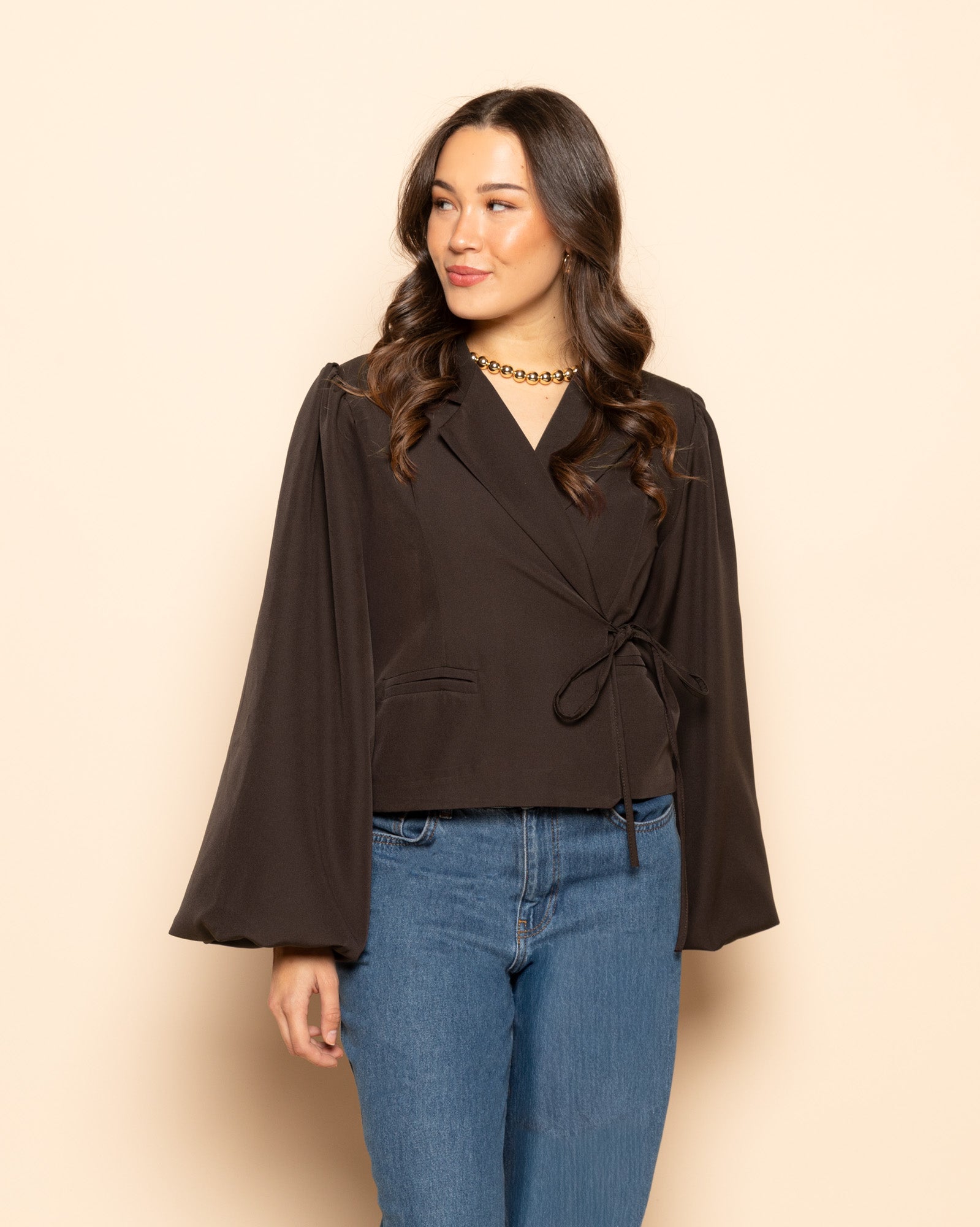 NOE WRAP BLAZER BRUIN