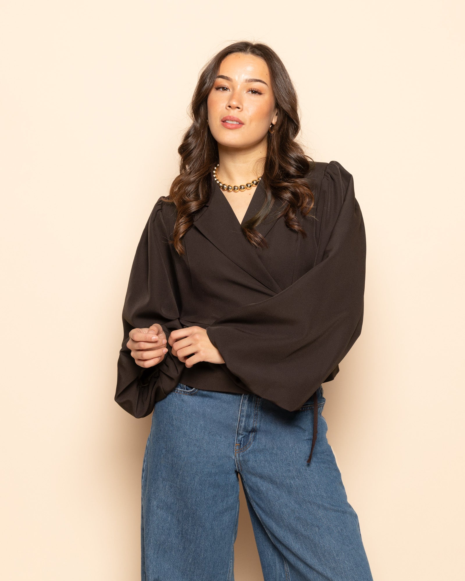 NOE WRAP BLAZER BRUIN