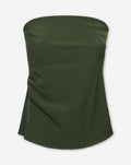 STRAPLESS RUCHED TOP LEGERGROEN